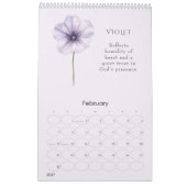 Un calendrier annuel de fleurs de naissance (Feb 2027)