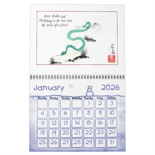 Un calendrier de haïga originales par Origa. (Jan 2026)