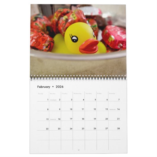 Un calendrier en caoutchouc de canard de 12 mois (Feb 2026)