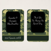 Un camouflage militaire vert merci tag (Devant & derrière)