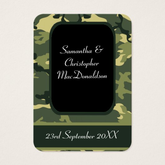 Un camouflage militaire vert merci tag (Devant)