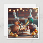 Un canard chanceux, invitation d'anniversaire de c (Devant / Derrière)