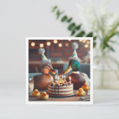 Un canard chanceux, invitation d'anniversaire de c (Debout devant)