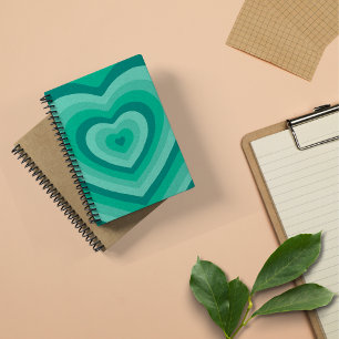 Un Carnet Spiral En Forme De Coeur Vert