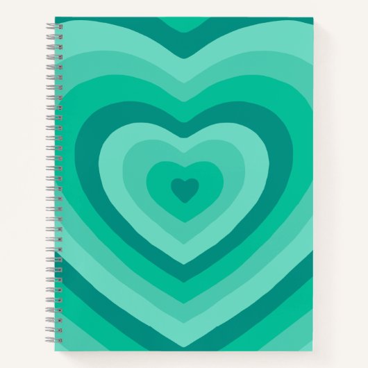 Un Carnet Spiral En Forme De Coeur Vert (Devant)