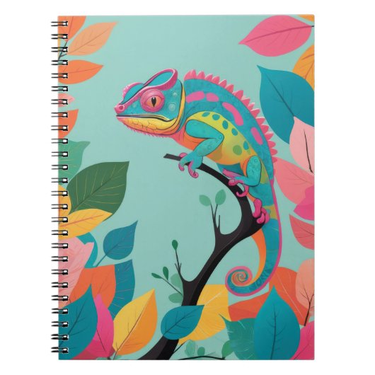 Un Carnet unique avec un Chameleon vibrant (Devant)