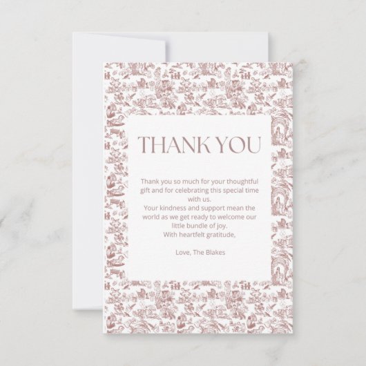 Un Carte de remerciements d'arrivée chéri (Devant)