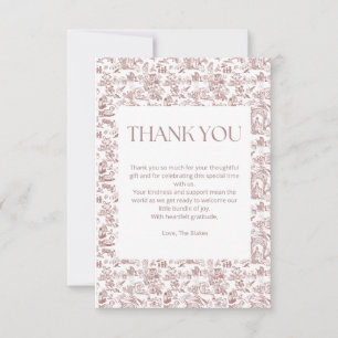 Un Carte de remerciements d'arrivée chéri