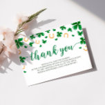 Un Carte de remerciements De Baby shower Un Peu Ch<br><div class="desc">Express votre gratitude avec notre Carte de remerciements de Baby shower Un peu chanceux. Doté d'un délicieux motif vert de trèfle et d'accents chaleureux et accueillants, cette carte est parfaite pour envoyer des remerciements sincères aux invités après votre célébration spéciale. Entièrement personnalisable avec votre message personnel, il ajoute une touche...</div>