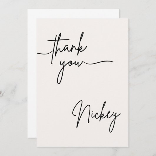 Un carte de remerciements de base pour différentes (Devant / Derrière)