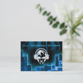 Un carte de visite bleu de laser de logo du DJ de (Debout devant)