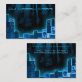 Un carte de visite bleu de laser du DJ de cool (Devant / Derrière)