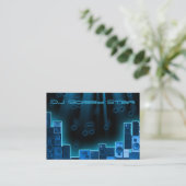 Un carte de visite bleu de laser du DJ de cool (Debout devant)