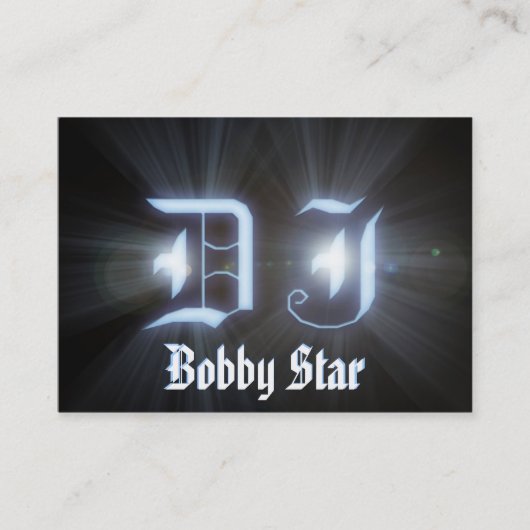 Un carte de visite bleu d'initiales de ligt de (Devant)