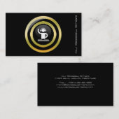 Un carte de visite élégant d'icône du DJ de bouton (Devant / Derrière)