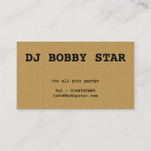 Un carte de visite frais de logo du DJ de carton (Dos)