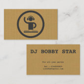 Un carte de visite frais d'icône du DJ de carton (Devant / Derrière)