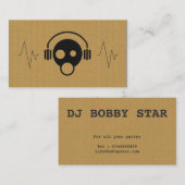 Un carte de visite frais d'icône du DJ de carton (Devant / Derrière)