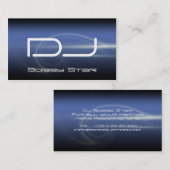 Un carte de visite moderne de laser de bleu du DJ (Devant / Derrière)