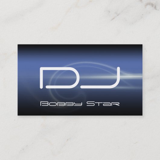 Un carte de visite moderne de laser de bleu du DJ (Devant)