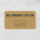 Un carte de visite rond d'icône du DJ de carton (Dos)