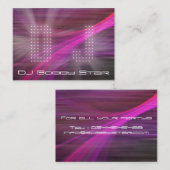 Un carte de visite rose de lumière laser du DJ de (Devant / Derrière)