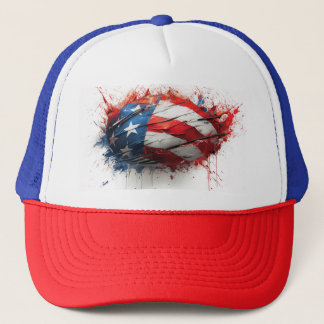 Un casquette de baseball rouge et bleu