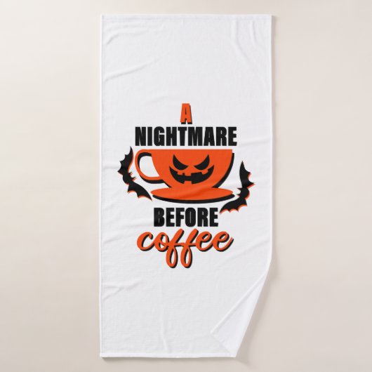 Un cauchemar avant le café - Halloween (Serviette de bain)