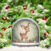 Un cerf caricaturé mignon dans une couronne de fêt (Noël)