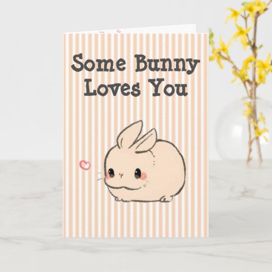 Un certain lapin vous aime carte (Fleur jaune)