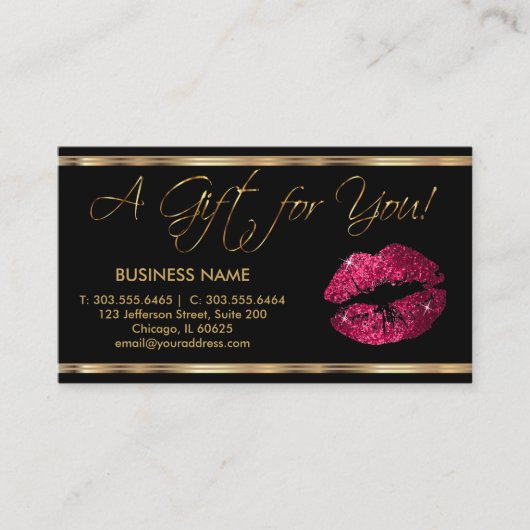 Un certificat cadeau Hot Pink Lipstick Business (Devant)