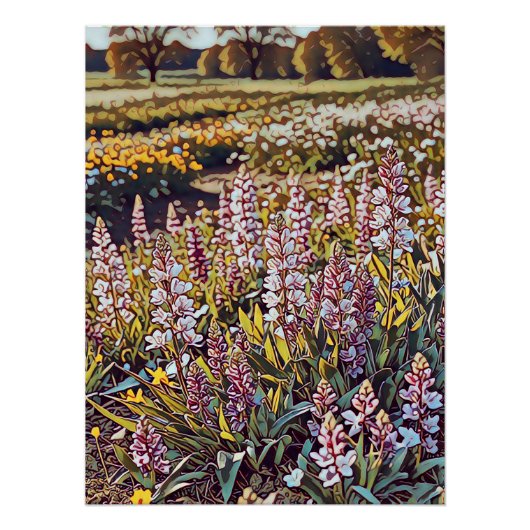 Un champ fleuri - Poster brillant (Devant)