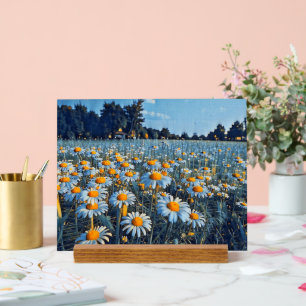 Un champ plein de camomilles en fleurs