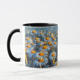 Un champ plein de camomilles en fleurs - Café Mug