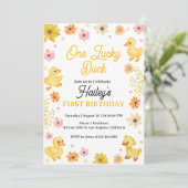 Un chanceux canard Invitation d'anniversaire (Debout devant)