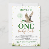 Un chanceux canard Mallard Invitation d'anniversai (Devant)