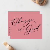 Un changement élégant est un bon Faire-part rose (Devant/Arrière en situation)