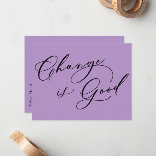 Un changement élégant est une bonne Faire-part de (Devant/Arrière en situation)