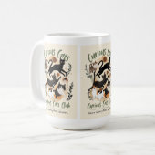un chat et une tasse chaude à la main (Devant gauche)
