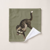 Un chat japonais attrape une grenouille (Gant de toilette)