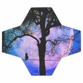 Un chat noir sur une Pleine lune de fil (Plat)