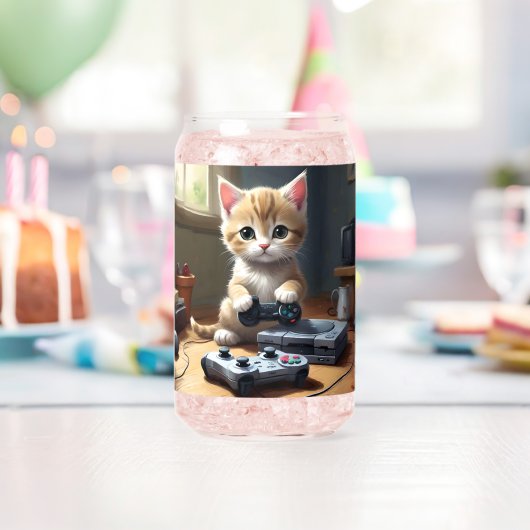 Un chaton jouant à une console de jeu, (Insitu (Anniversaire))