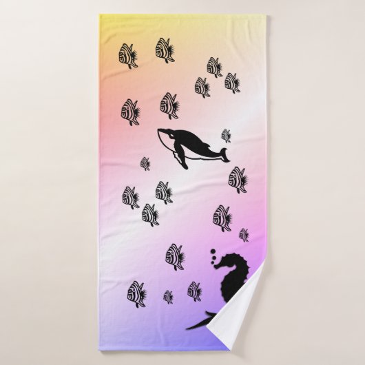 Un cheval de mer dans le pourpre (Serviette de bain)
