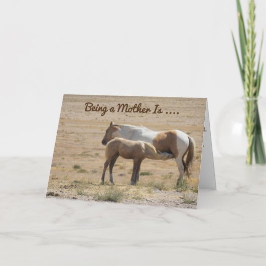 Un Cheval Maîtrise Son Bébé Bonne Carte de Fête de (Devant)