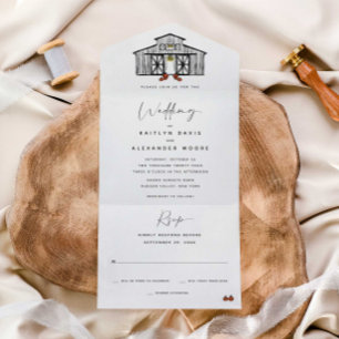 Un Chic Fall Grange   Invitation de mariage tout en u