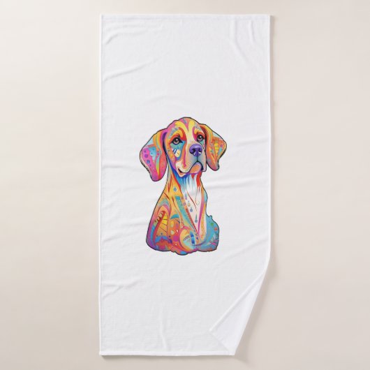 Un chien aquarelle (Serviette de bain)
