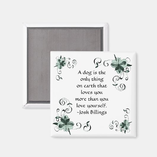 Un chien est .... Aimant vert (Recto/Verso)