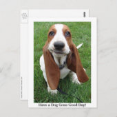 Un chien est parti pour la bonne journée ! Carte p (Devant / Derrière)