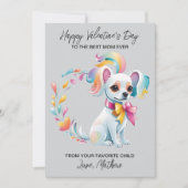 Un chien mignon sur une carte de la Saint-Valentin (Devant)