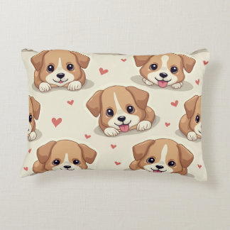 Un chiot et un coussin cardiaque